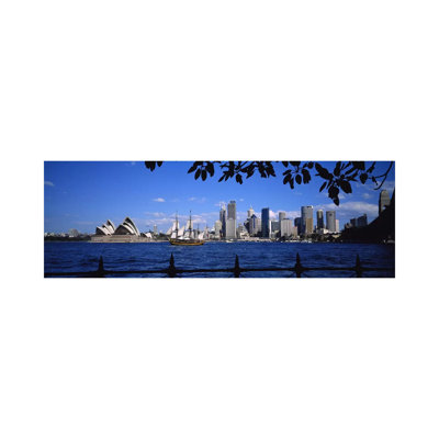 Downtown Skyline And Sydney Opera House, Sydney, New South Wales, Australia - Wrapped Canvas Panoramic Print