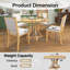 Ensemble 5 pièces de table de salle à manger rétro fonctionnelle, structure en bois d'hévéa naturel, table ronde extensible et 4 chaises rembourrées pour la salle à manger et le salon-1981349034