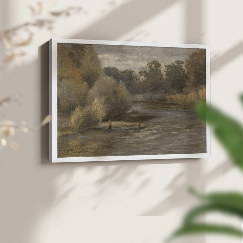 Paysages rétro-DCXVII - impression encadrée - réaménageable, H 22 po x l 28 po, Blanc
