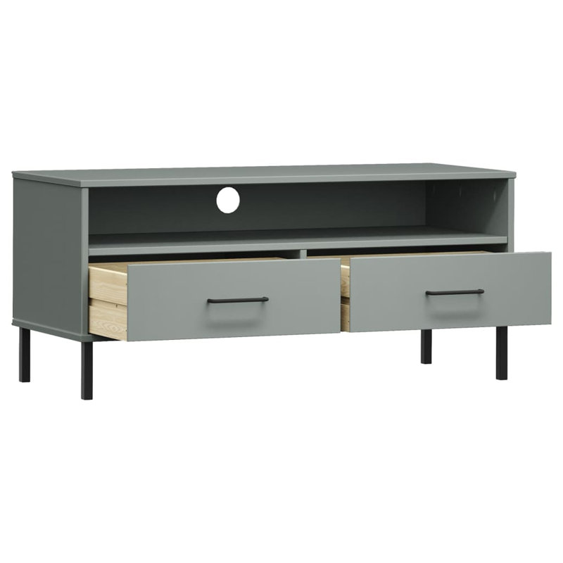 Leathan Unfinished Corner TV Stand for TVs up to 43", Grey