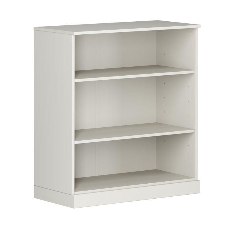 100% Solid Wood Short Bookcase with Adjustable Shelves, Modular Storage, Open Display Bookshelf, 32" W x 35.75" H, Off White