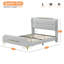 Leather Bed Frame With Wingback Headboard & Footboard PU Upholstered Platform Bed Solid Wooden Slats Support Easy Assembly-1020066648-1020066630