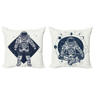 Indoor / Outdoor Midnight Blue Square Throw Cushion Cover