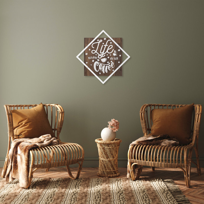 Décoration murale en bois, Noyer / Argent