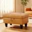 Banc rectangulaire avec repose-pieds avec rangement, repose-pieds en similicuir avec couvercle à charnière, tabouret de table basse pour le salon, la chambre à coucher, le vestibule, orange-1637271425