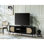 Meuble télé élégant avec pieds en métal, armoire et placage, finition 50 - 59 avec insert pour téléviseurs de 50 à 59 po