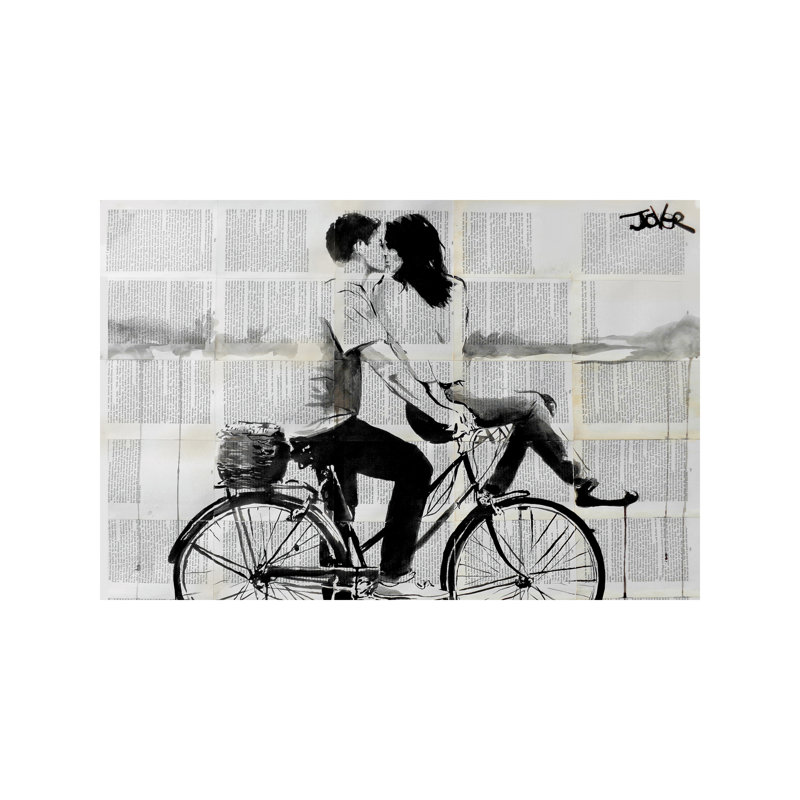 Love Ride by Loui Jover - Wrapped Canvas Painting, 20.32 cm H x 30.48 cm W