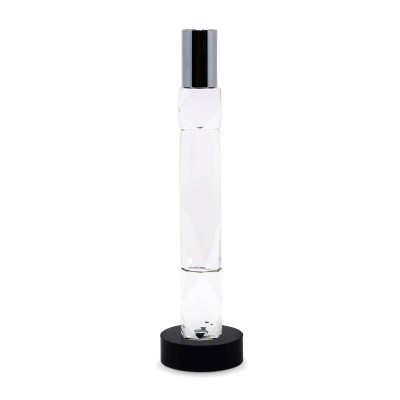 Bougeoir en cristal - H 9,5 po, H 11,25 po x l 2,5 po x P 2,5 po