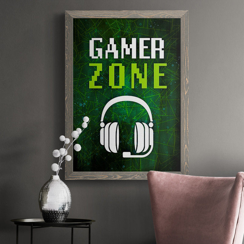 «It's Game On IV», reproduction d'art sur toile, H 37,5 po x l 27,5 po x P 1 po, Encadré gris