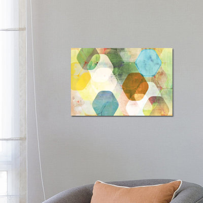 Rounded Hexagon I 1 Piece Wrapped Canvas Wall Art