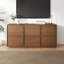 Buffet l 63 po avec portes et tablettes Abbate, armoire buffet à 3 portes pour le salon, la cuisine, le vestibule-407769372