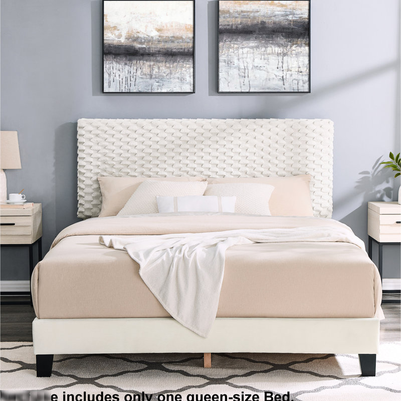 Grand lit en tissu d'ameublement respirant 3D, Grand lit
