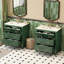 Ensemble de meuble-lavabo simple 60 po avec lavabo en céramique 60 po (séparé), ensemble de meuble-lavabo autoportant avec 3 tiroirs, armoire de rangement en bois massif, vert-2063638757