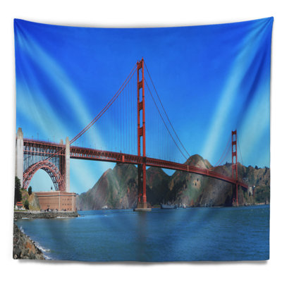 Tapisserie bleu ciel pont cityscape golden gate bridge