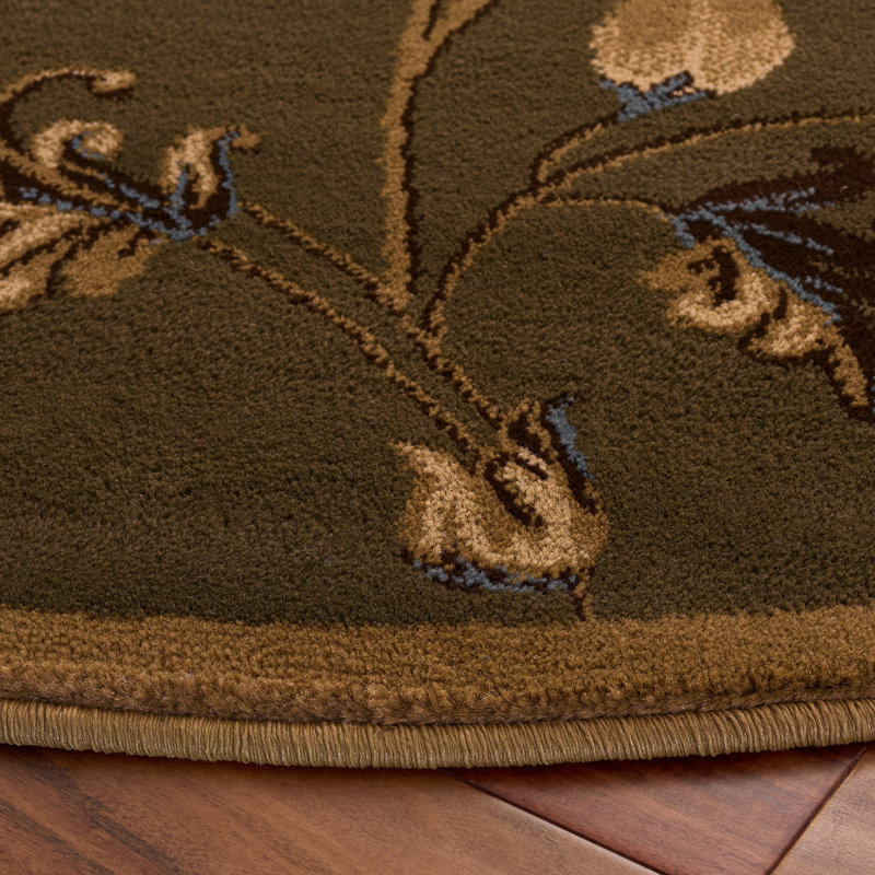 Carolane Performance Floral Rug, Round 5'3"