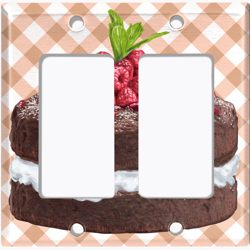 Plaque murale berçante superposée en chocolat crème et framboise