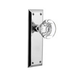 New York Plate with Round Clear Crystal Door Knob
