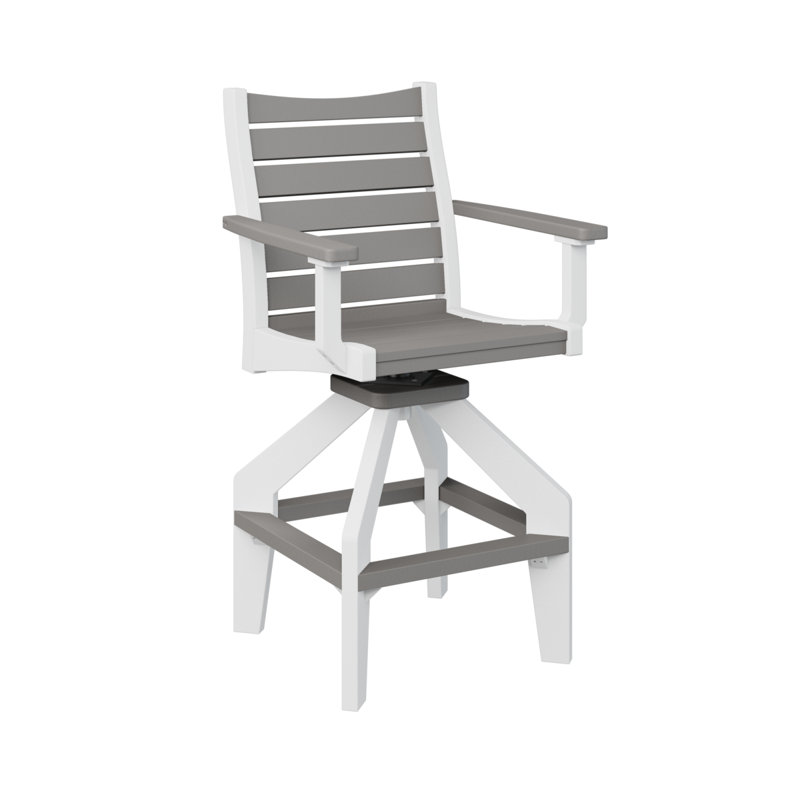 Chaise de bar pivotante Berlin Gardens Bristol, Gris clair, 26.5"
