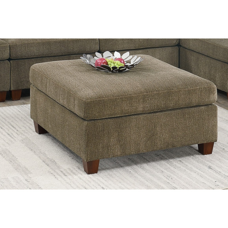 Banc rembourré en chenille Chirles, Brun clair