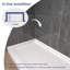 Base de douche 60 po x 32 po à surface solide blanche et couvercle de drain inclus, bac de douche à texture antidérapante, emplacement du drain gauche