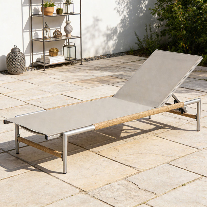 Outdoor Patio Aluminun Chaise Lounge, 1