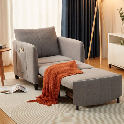 Fauteuil-lit extra long convertible 3-en-1 à 4-en-1 et canapé-lit simple pour canapé-lit adulte pour salon et petit espace Sleeper Chair