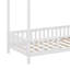 Lit sur pied avec auvent, lit maison avec rampes hautes, structure de lit plateforme en bois avec toit-136334248-118839468