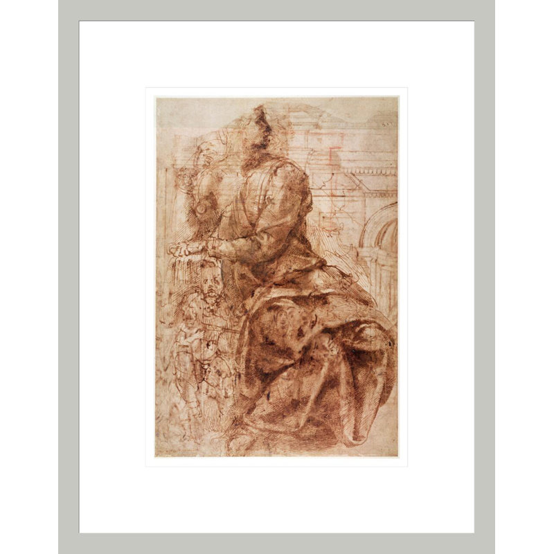Étude de sibylle par Michel-Ange Buonarroti, impression giclée encadrée, H 16,75 po x l 13,21 po