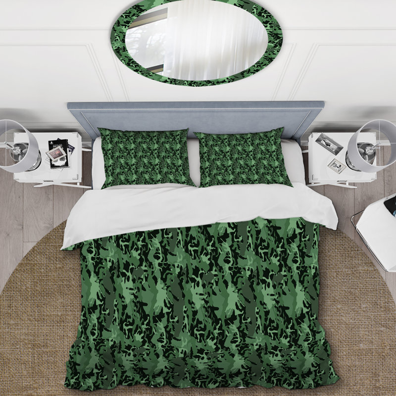 Forest camouflage - ensemble de housse de couette abstrait - microfibre de polyester