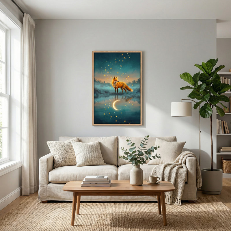 Fox Moon, reproduction d'art sur toile, ensemble de 1, Natural, H 24 po x l 18 po