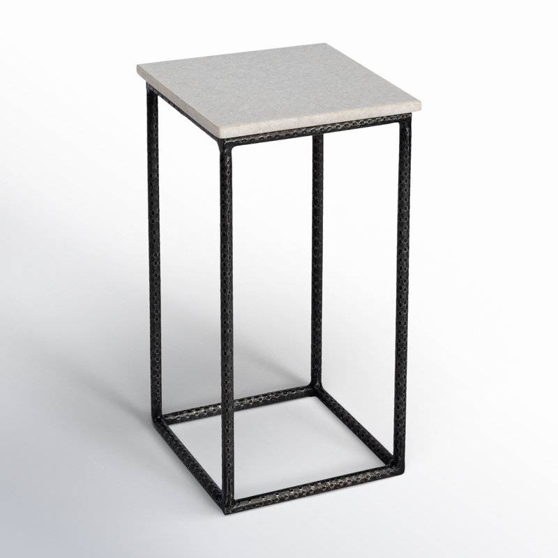 Maikel 21.5'' Tall Genuine Marble Frame End Table