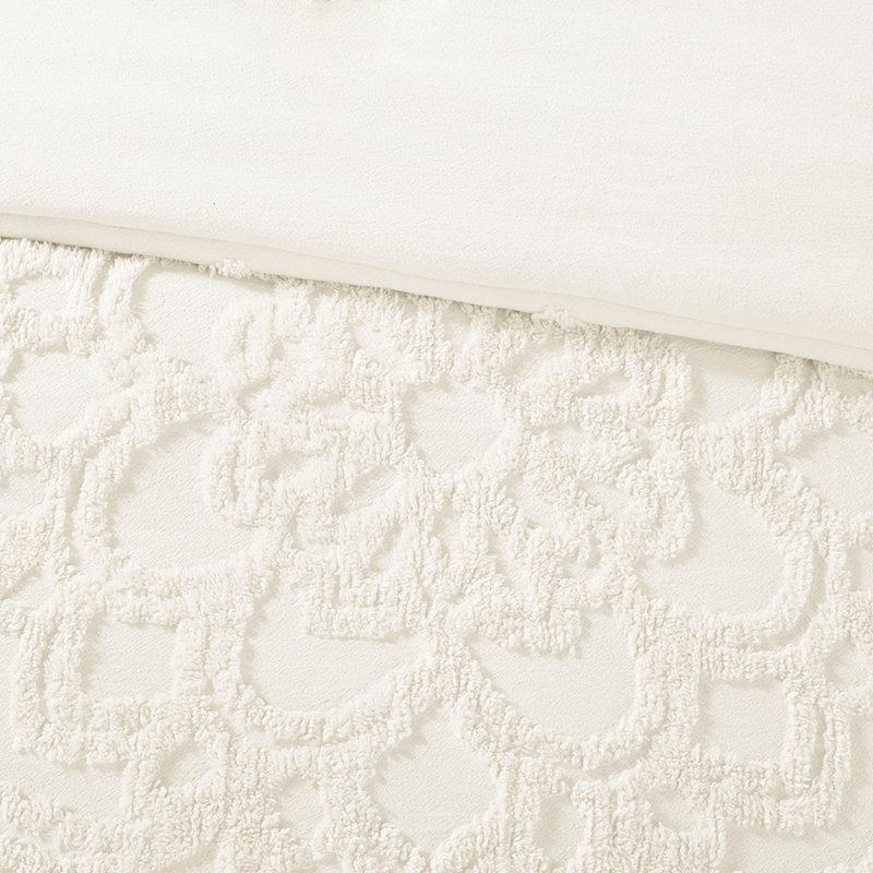 Housse de couette en coton chenille à médaillon très grand / très grand - Matériau, literie de style chic 100% douce et chaude, toutes saisons