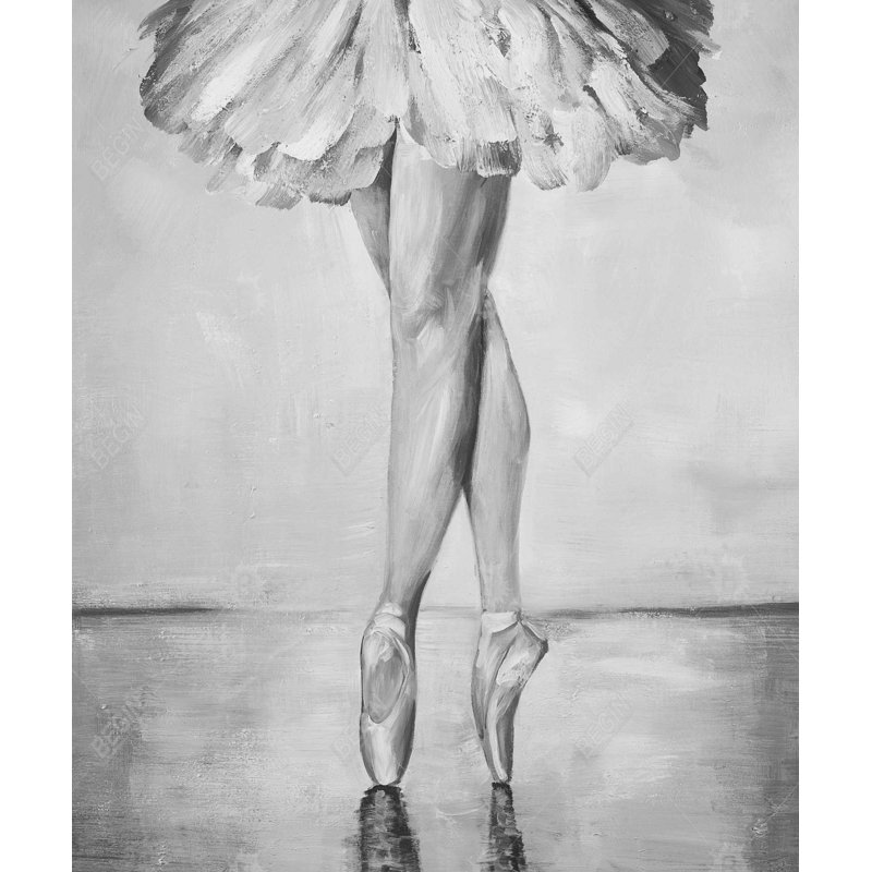«Ballet Classic Steps - White Living», toile de fond encadrée