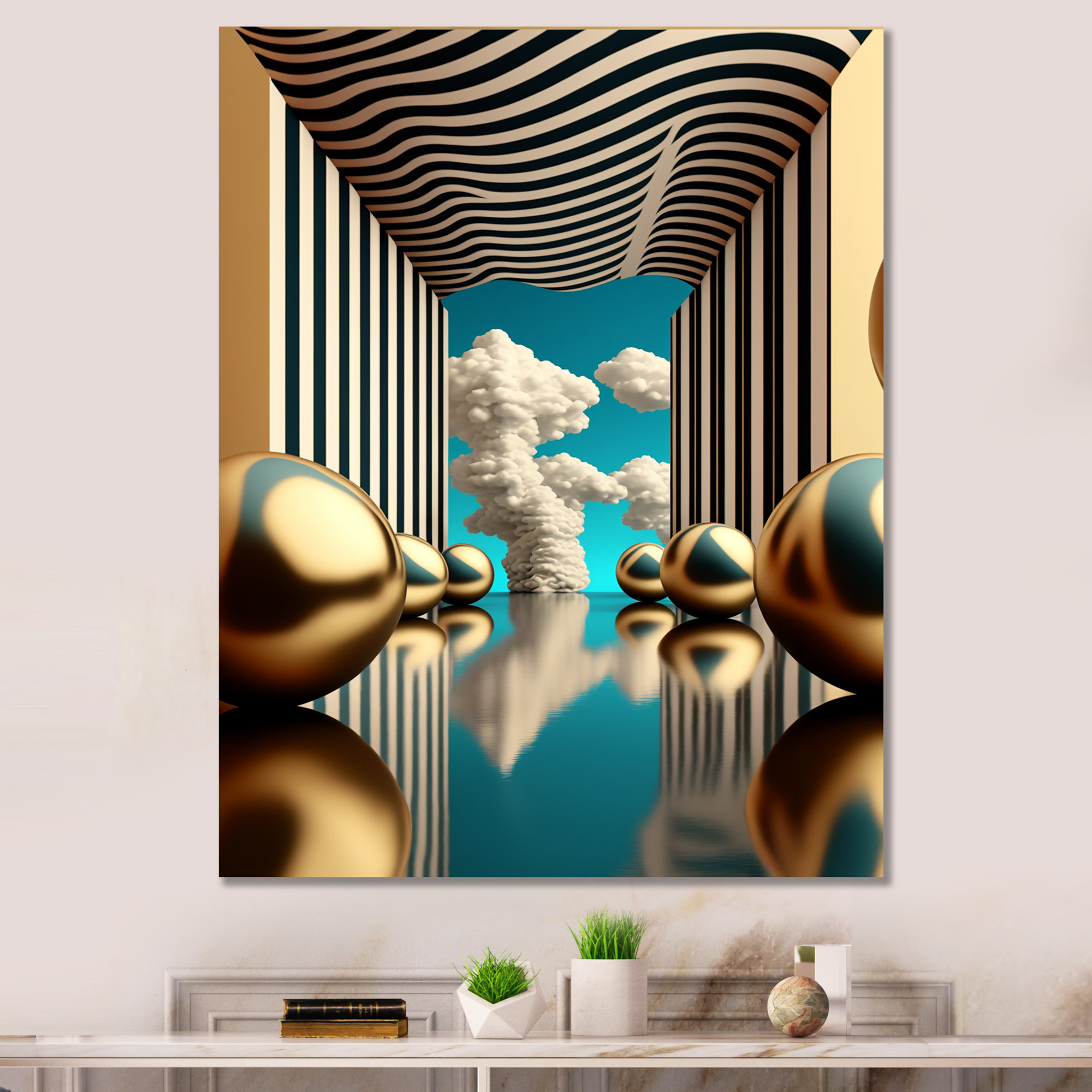 Mercer41 Golden Spheres Infinity II - Print on Canvas | Wayfair, image size:2000x2000