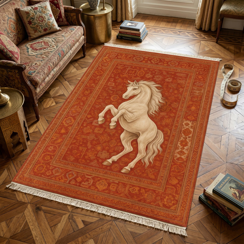 Tapis terre cuite traditionnel Vermillion Majestic