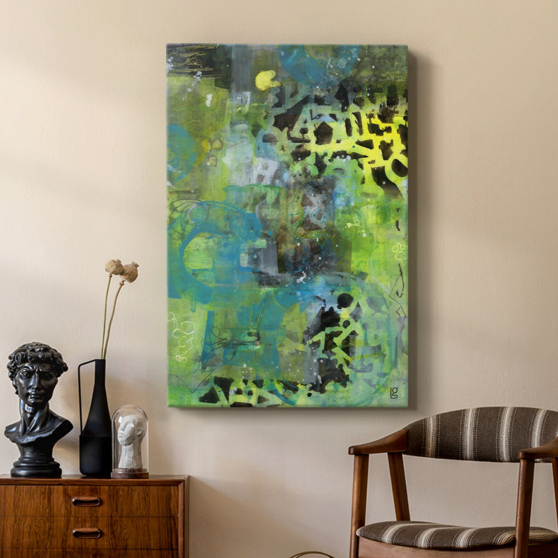 Alphabet soupe abstraite - galerie Cavas sur mesure, H 12 po x l 8 po