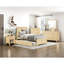 Structure de lit plateforme simple avec lit gigogne, conception moderne et simple, apparence de pin naturel, article essentiel pour la chambre à coucher, style contemporain escamotable, convient à