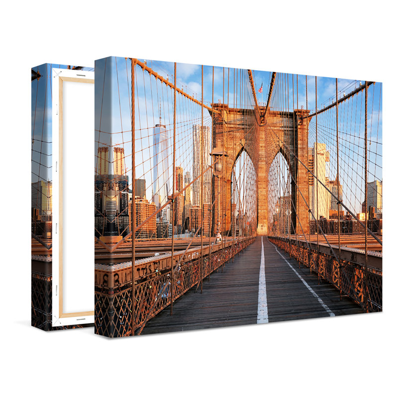 New York Brooklyn Bridge - No Frame Print on Canvas, 30cm H x 40cm W x 2cm D