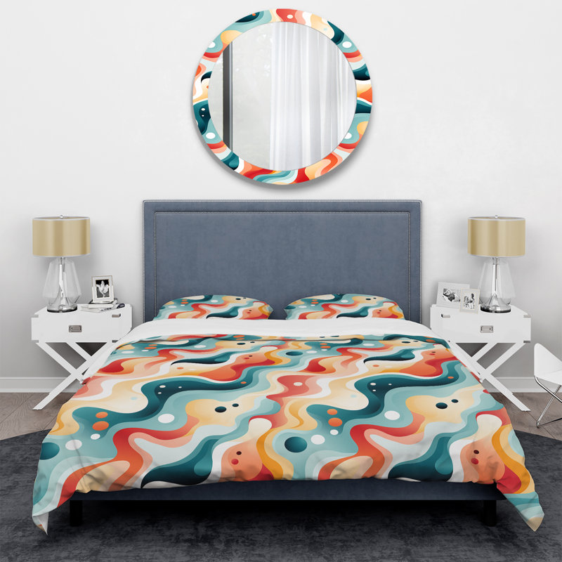 Minimalist Abstraction III - Ensemble de housse de couette géométrique, Housse de couette pour très grand lit et 2 très