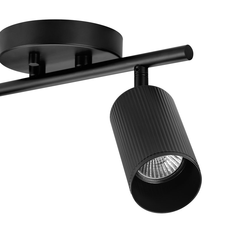 Projecteur sur rail noir 2 lumières Pratt