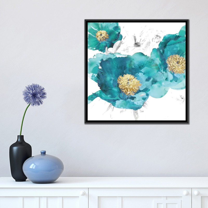 « trio i », reproduction d’art sur toile, H 18 po x l 18 po x P 1,5 po, Toile avec cadre noir, Pas de tapis