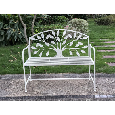 Metal Garden Bench Tree Pattern