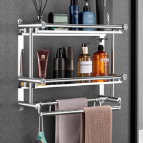 2 Pieces Stainless Modern Metal Shower Shelf V4 – WiseDec