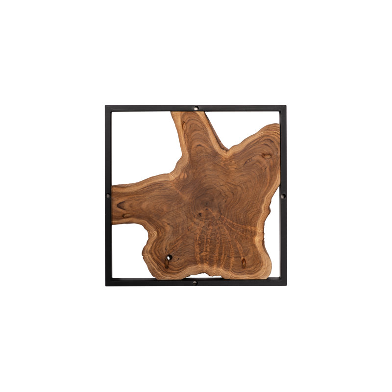 Framed Teak Tile Wall Décor