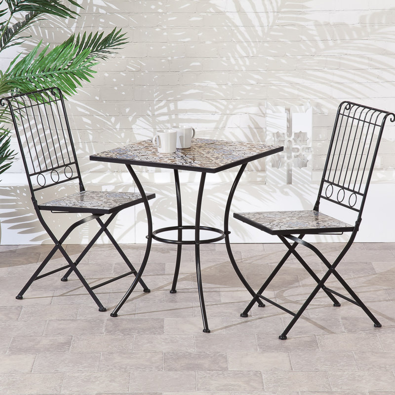 Mosaic Bistro Set 2 - Person Patio Dining Set with Square Table