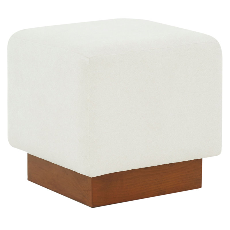 Zafeer Upholstered Ottoman, Ivory