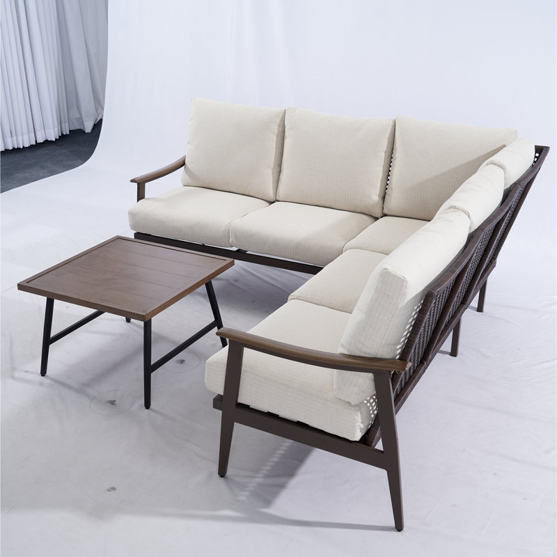Ensemble de conversation pour patio en osier pour 5 personnes Kadence