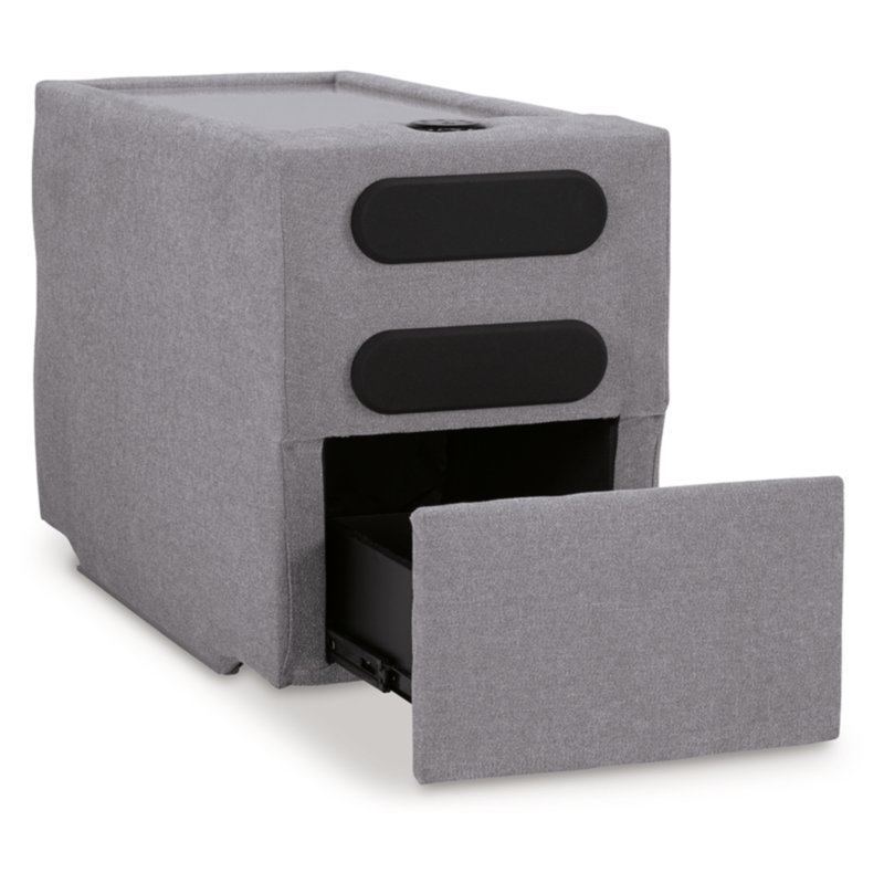 Braintree 7-Piece Sectional With Audio Console, Gray Polyester