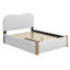 Lit plateforme tapissier avec pieds de soutien en bois et lit gigogne-649521523