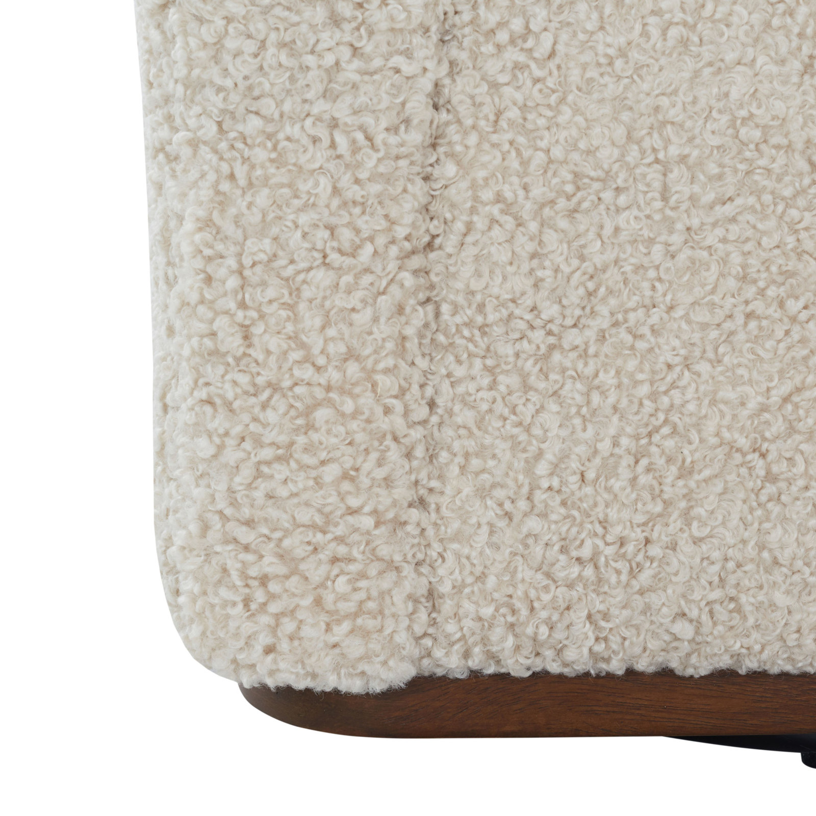 Wrenn Swivel Accent Chair, Off White Faux Shearling